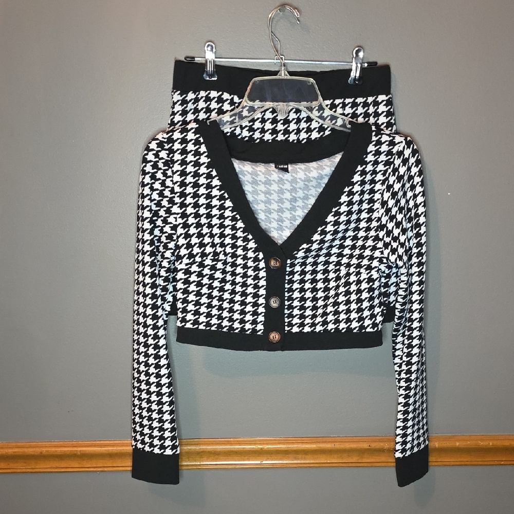 SHEIN 2 Piece Set Black and White Patterned Apparel
